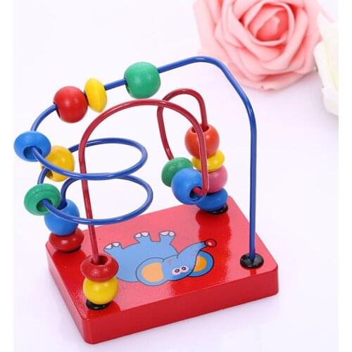 Colorful Wooden Toy Kids Classic Wooden Bead Maze Child Beads Educational Toy Rollercoaster Maze Puzzle Toys Paradise Xmas Gift