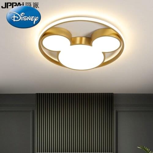 Disney Cartoon Mickey Bedroom Lamp Light Luxury Style Childrens Lamp Boy Girl Animal Golden Remote Control Infinity Room Lamp