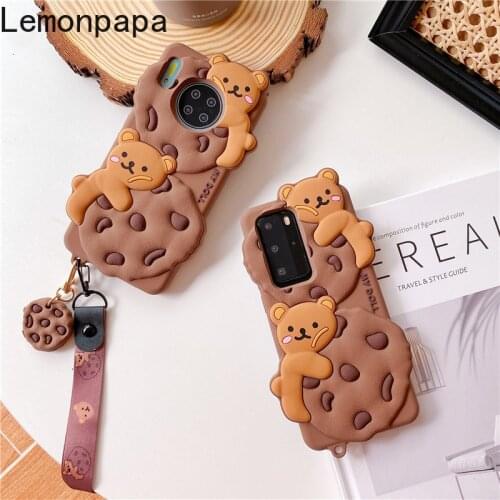 Cute Cartoon Phone Case with Strap for IPhone 12 11 Pro Max Silicone Case for IPhone 6 7 8 Plus X Xr Xs Max Se 2020 Cover