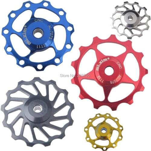 Mixim 11T 13T Aluminum Alloy Bicycle Rear Derailleur Jockey Wheel Road MTB Bike Guide Roller Idler Pulley Part Color Accessories