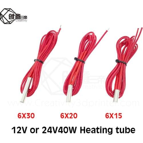 3D Print Part 12V 40W 1M Heater Cartridge Heating tube 6*20mm For Extruder Part Heating Tube Heat 12V/24V 40W Extrusion Heater