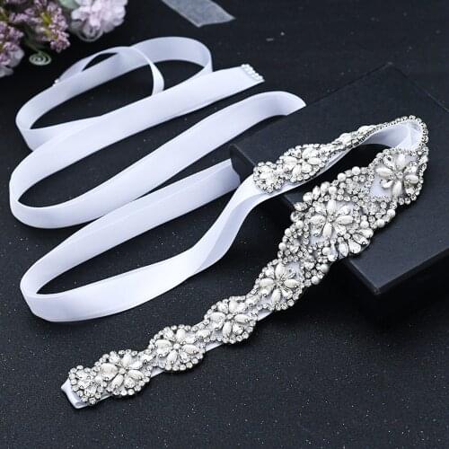 ZMS161 Luxury Bridal Belts with Rhinestone Accessories Belt for Women Wedding Dress Sash Formal Womens Belts Fashion Dresses