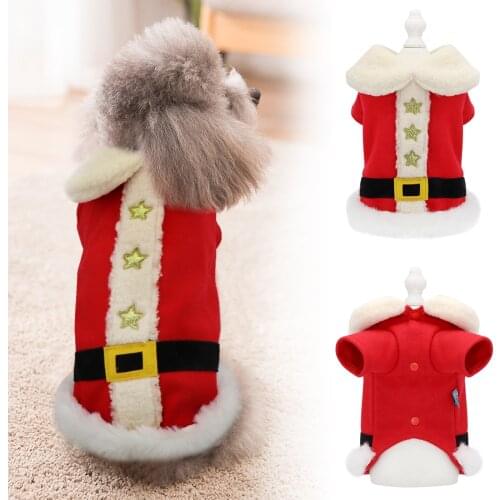 Christmas Dog Cat Clothes Winter Small Dogs Coat Jackets Warm Puppy Cat Clothing Chihuahua Yorkie Coat for Small Dog Costume