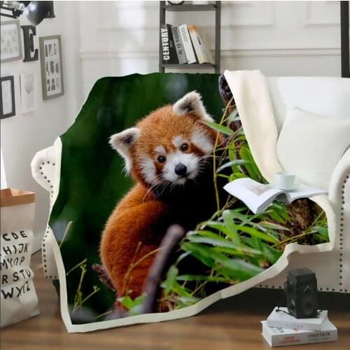 SONSPEE 3D Print Cute Animal Red Panda Blanket Sofa Bed Chair Rest Fleece Bedding Home Indoor Decor Home Adult Kids A1111