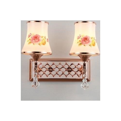 Glass Metal Rose Golden Plated crystal Retro Loft E27 LED Wall Light Lamparas De Pared Bathroom Wall Sconce Abajur Luminaria