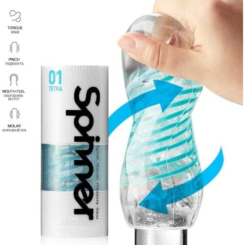 TENGA SPINNER Male Masturbation Pussy Reusable Transparent Artificial Vagina Real Pocket Pussy Spiral Masturbator Sex Toys Man