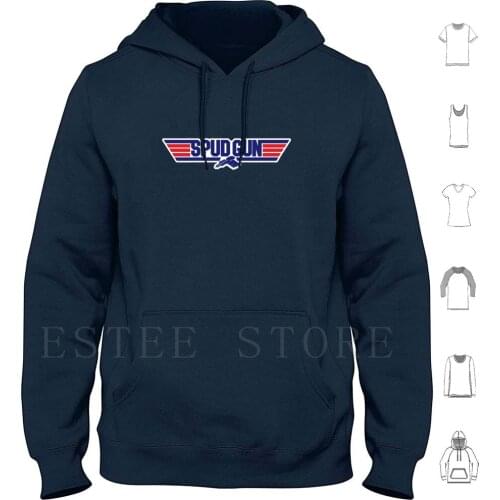 Spud Gun Hoodies Long Sleeve Movie Potato Spud Toy Fun Shoot Logo Ace Air Force Tom Cruise Maverick Jan 2012
