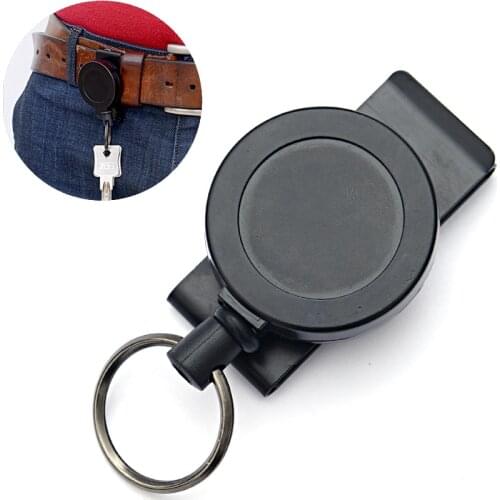 Retractable Badge Reel Telescopic Key Chain with Clip Retractable Steel Wire Rope Keyring Holder Outdoors EDC