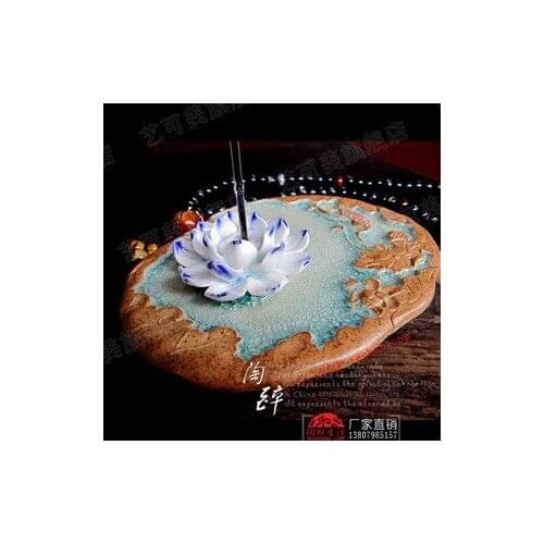 XG081 New Years gift three-dimensional relief supplies Candlestick inserted incense incense inserted Lotus Pond 2013 New