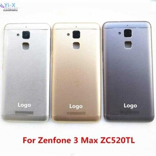 Back Cover For Asus Zenfone 3 Max ZC520TL Battery Door Back Case Housing with Camera Lens and side button keys