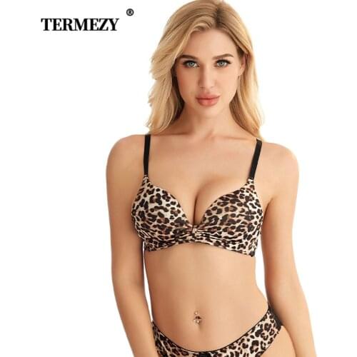 Womens Underwear Bra Panties Set Push Up Leopard Bra Set Sexy Lingerie Lace Seamless Active Bra Cotton Sensual Lingerie Woman