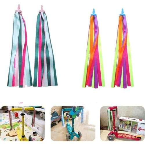 1 Pair Children Bike Streamers Colorful Bicycle Handlebar Tassels Scooter Handgrip Accessories for Children Bicycle