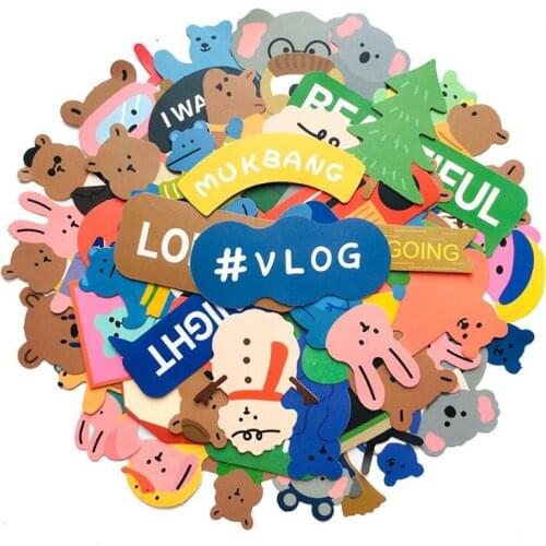 10/30/50PCS Cute Colorful Bear Stationery Travel Bear Diary Waterproof Guitar Graffiti Stickers Decorative Toys Wholesale