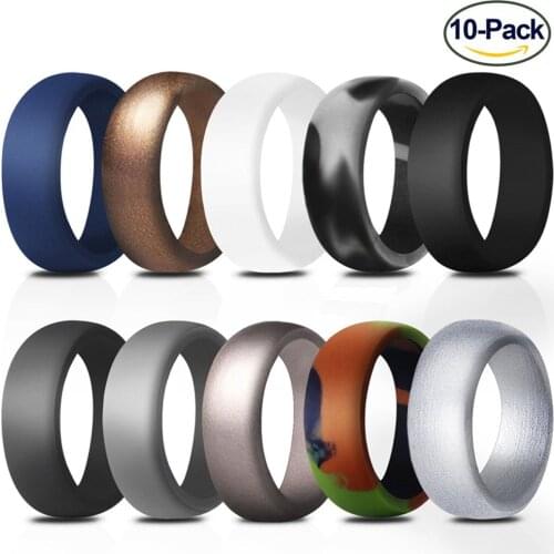 10PCS/LOTS)8.7mm wide arc 10 color silica gel male character silicone ring exercise ring for men or wemen