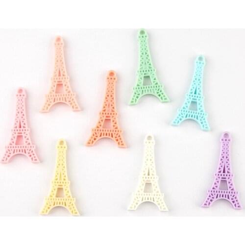 10pcs 45*23mm Mix Resin Paris Eiffel tower charms pendants flatback cabochon sticker for diy jewelry making findings components