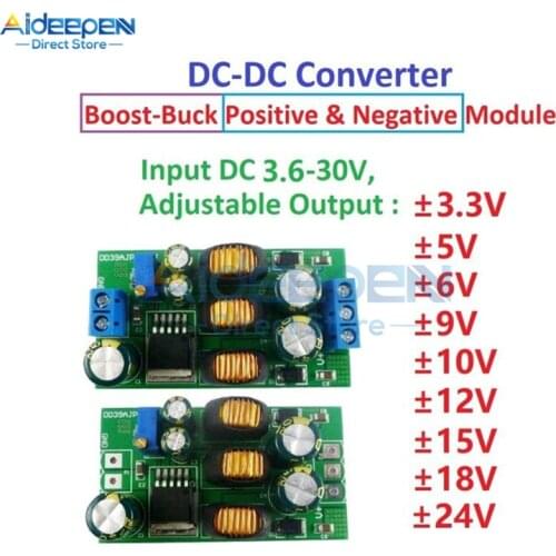 2 in 1 20W Boost-Buck Dual Output Voltage Module 3.6-30V to +-3-30V Adjustable Output DC DC Step-up Step-down Converter Board