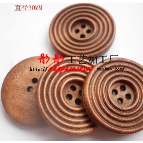 2015 khaki growth ring paint wooden buttons with colorful lines For DIY 30mm 30pcs