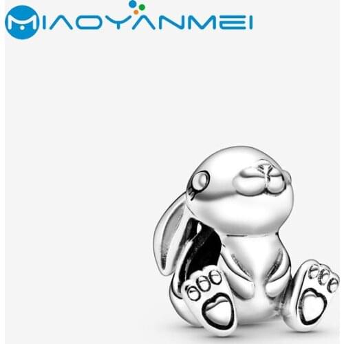 2020 Spring New 925 Sterling Silver Beads Daisy the Rabbit Charms fit Original Pandora Bracelets Women DIY Fashion Jewelry