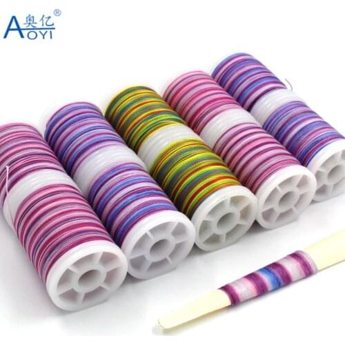 210D/6 rainbow thread maxed thread for hand made and high-grade leather goods weaving nylon thread sewing supplies 0.5mm