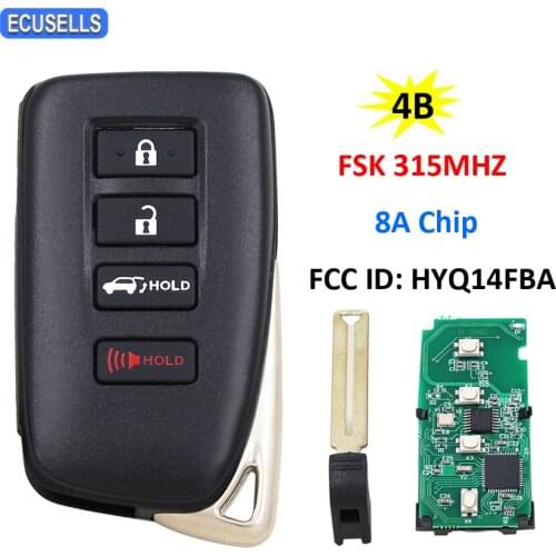 3+1/4 Button FSK 315MHz Full Intelligent Remote Key (SUV) Board 2110 8A Chip FCC ID: HYQ14FBA for Lexus NX200 (Matte Surface)