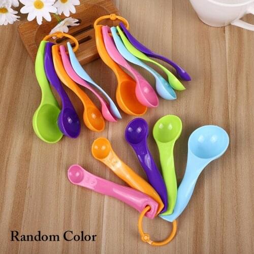 5PCS Random Color Plastic Measuring Spoons Professional Scale Measuring Cup Baking Spoon Kitchen Measuring Spoons Tools