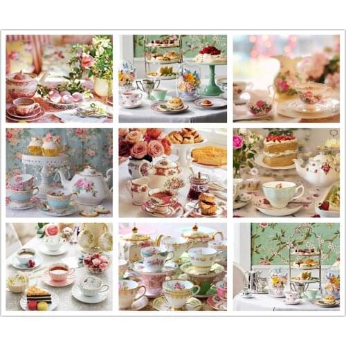 LUOVIZEM DIY Diamond Painting Kitchenware Scenery Full Square/Round Drill Mosaic Embroidery Cross Stitch kitchen Decor Picture