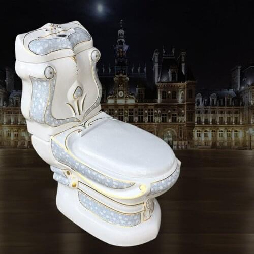 European toilet, embossed luxury color gold, green and blue toilet, Hotel Villa toilet