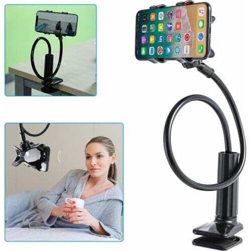 SOONHUA Flexible Desktop Phone Tablet Stand Holder For iPad Mini Air Samsung For Lazy Bed Tablet PC Stands Mount Clip Bracket