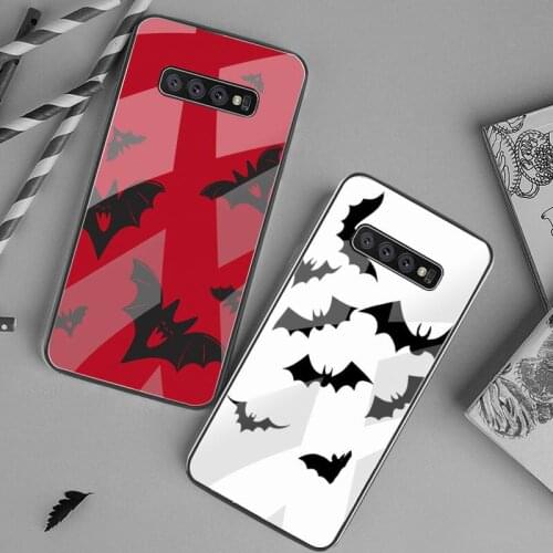 HUAGETOP Goth Vampire Bat Gothic Grunge Black Phone Case Tempered Glass For Samsung S20 Plus S7 S8 S9 S10 Plus Note 8 9 10 Plus