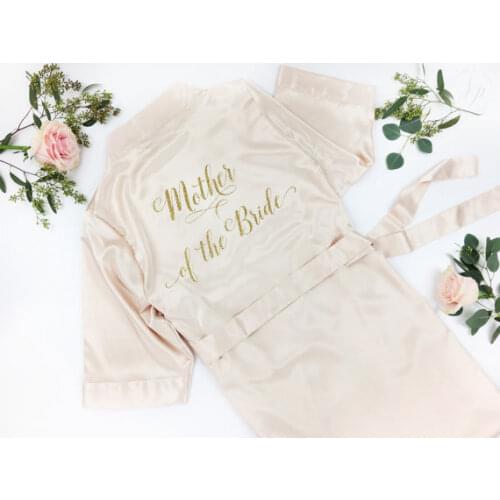 Personalized glitter wedding Bridesmaid bride satin pajamas robes maid of honor kimonos gowns bridal hen party favors gifts