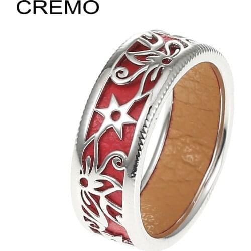 Cremo Rose Flower Argent Ring Delicate Joint Argent Jewelry Leather Interchange Female Vintage Bijoux Original Design
