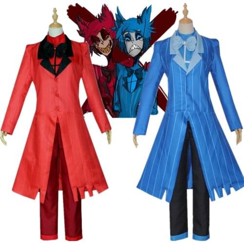 Hazbin Cosplay Hotel ALASTOR Costume Suit Underwear Pants Coat Bow Set Halloween Party