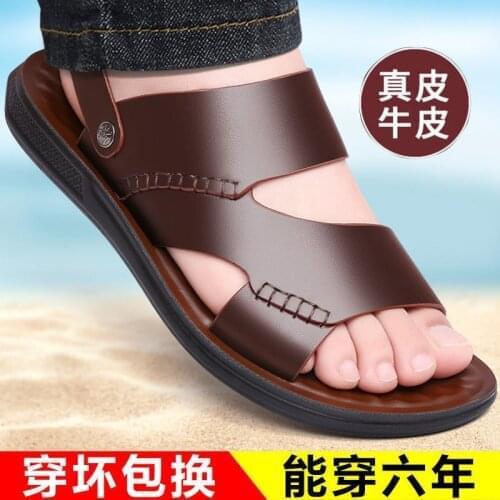 Leather Leather Shoes New Summer Sandals Sandalias Hombre Chaussure Homme