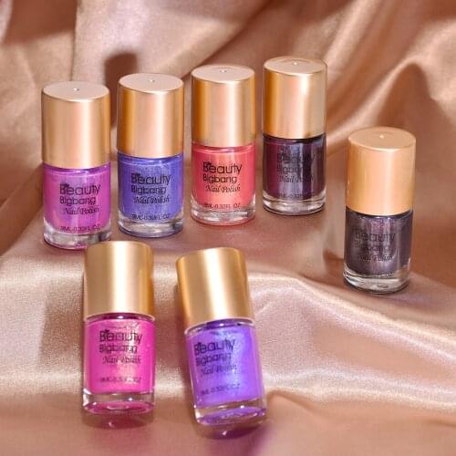 Beautybigbang 9ml Glitter Temperature Color Changing Thermal Holographic Nail Polish Lacquer Art Change Varnish Vernis Ongle