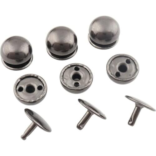 50sets Metal Double Cap Rivets 12mm Studs Round Rivet for Leather Craft Bag Clothing Garment Shoes Pet Collar Decoration