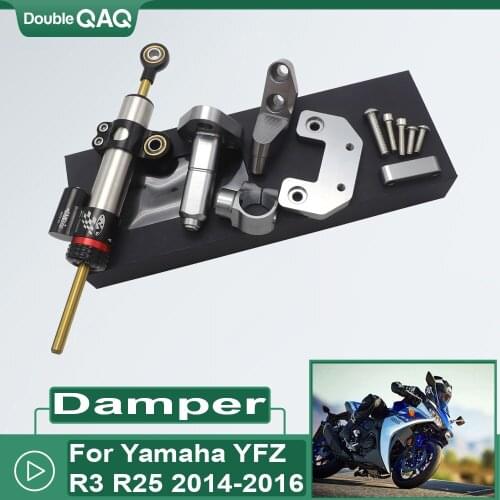 Motorcycles CNC Aluminum Adjustable Steering Stabilize Damper Bracket Mount Kit For YAMAHA YZF R3 YZFR25 MT-03 MT-25