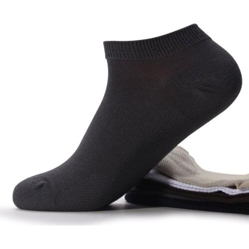 High quality mens short socks bamboo fiber black white ankle Male sock Invisible socks for man set summer thin Breathable