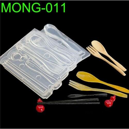 2021 New 1 Set Mini Chopsticks Spoons Forks Resin Silicone Mold Epoxy Resin Jewelry Tools