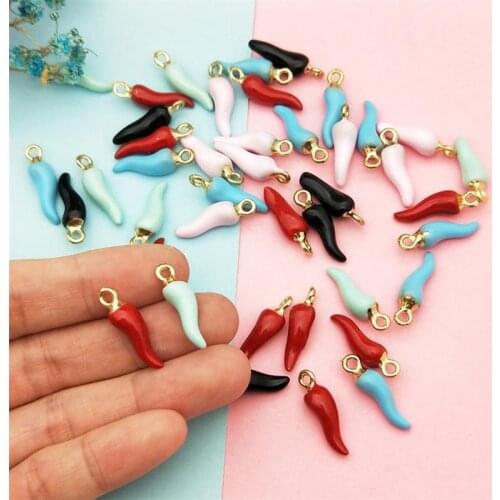 BULK 10! RED CHILI PEPPERS Charm For DIY Handmade Earring Jewelry Accessories Green Chili Enamel Cayenne Pepper Pendants LO28-T5
