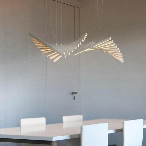 Simple atmosphere creative front desk fishbone chandelier strip changeable piano shape chandelier restaurant chandelier