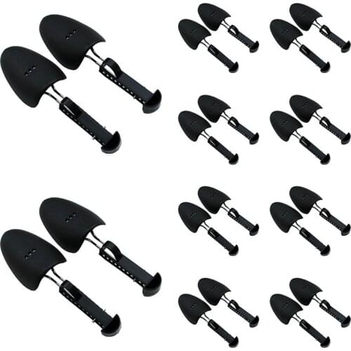 10 Pairs Adjustable Plastic Shoe Support Black Shoe Tree for Men Shoe Racks Sports Casual Shoes Expander to Prevent Deformation