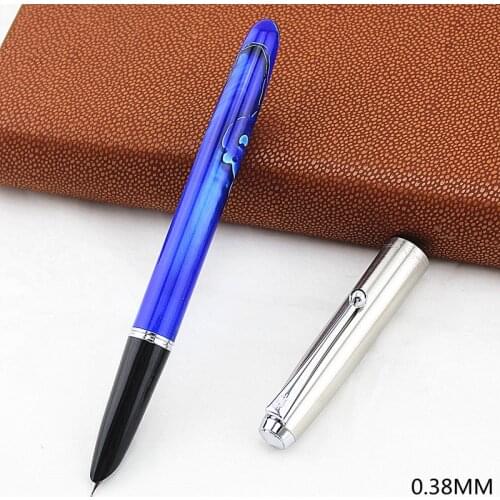 New jinhao 51 Celluloid Fountain Pen Iridium Fine Nib 0.38mm Excellent Fashion Office Writing Gift Pen for Business