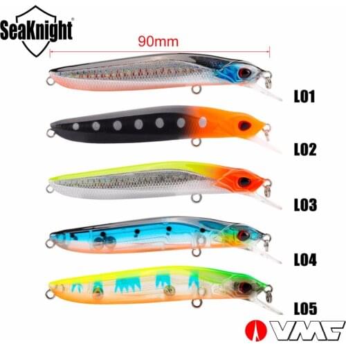 SeaKnight Minnow SK036 Fishing Lure 1PC 3.5in 90mm 8.5g 0-1.0M Floating Lure Artificial Bait Swimbaits VMC Hooks Fishing Lures