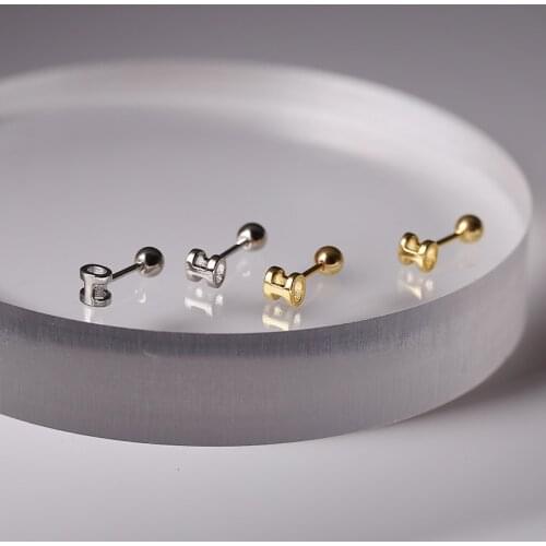 925 Sterling Silver Earring Fashion Zircon Snowflake Christmas Tree Deer Letter H Screw Stud Ear Cute Small Women Girl Ear Jewel