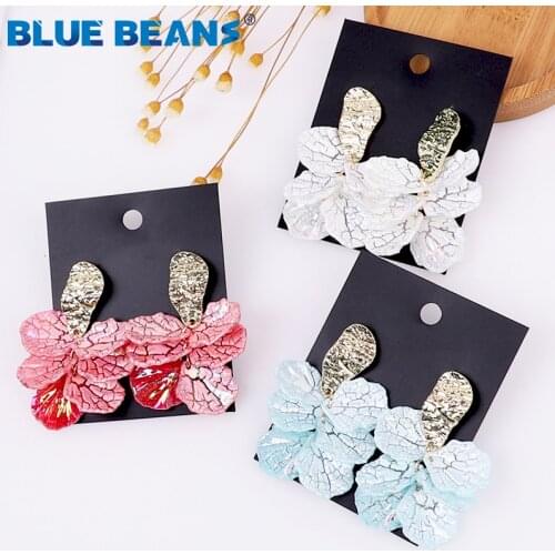 BLUE BEANS Small Flower Earrings Girls Fashion Earrings For Women Statement Drop Earrings Jewelry Punk Minimalist Earings Cute