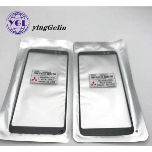 Front Panel glass with OCA For Samsung Galaxy A8 A8Plus 2018 A730 A530 Touch Screen Sensor LCD Display Glass Cover