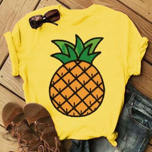 Large Size Summer Women T-shirt Camisole Fashion Pineapple Print Couple TShirt Streetwear Harajuku Casual Tops Female T-Shirt