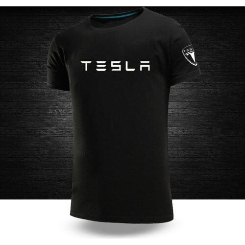 Unisex Summer Tesla Tees 12 Color Car Logo Customize Tshirts Male Short Sleeves Mans 100%Cotton College O-Neck Print Tops