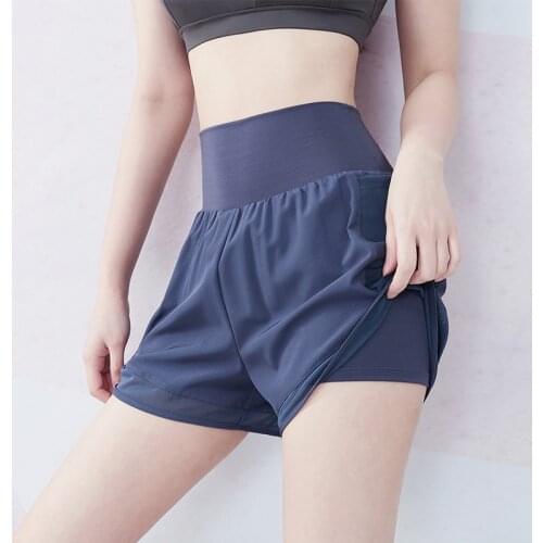 Willarde Mesh Yoga Womenshorts Gym Fake Two Shorts Side Pocket Running Jogging Shorts Quick Dry Workout Fitness Sportwear