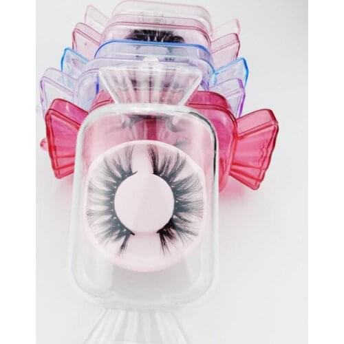 1PC New Design False Eyelash Packaging Box Bulk Candy Shape Empty Acrylic Lash Package Case Box for Eyelash Make Up